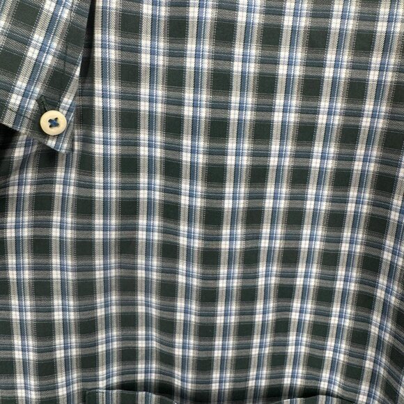 Peter Millar Mens Large Blue Plaid Button-Down Long Sleeve Shirt 100% Cotton - Picture 2 of 6